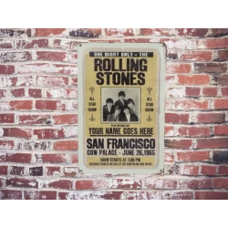 Wandbord Rolling Stones "26-6-1965" - Vintage Retro - Mancave - Wand Decoratie - Reclame Bord - Metalen bord