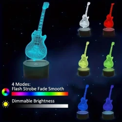 Miniature ROCK LED guitar Gibson Les Paul 3D lamp (16 colors) with remote control