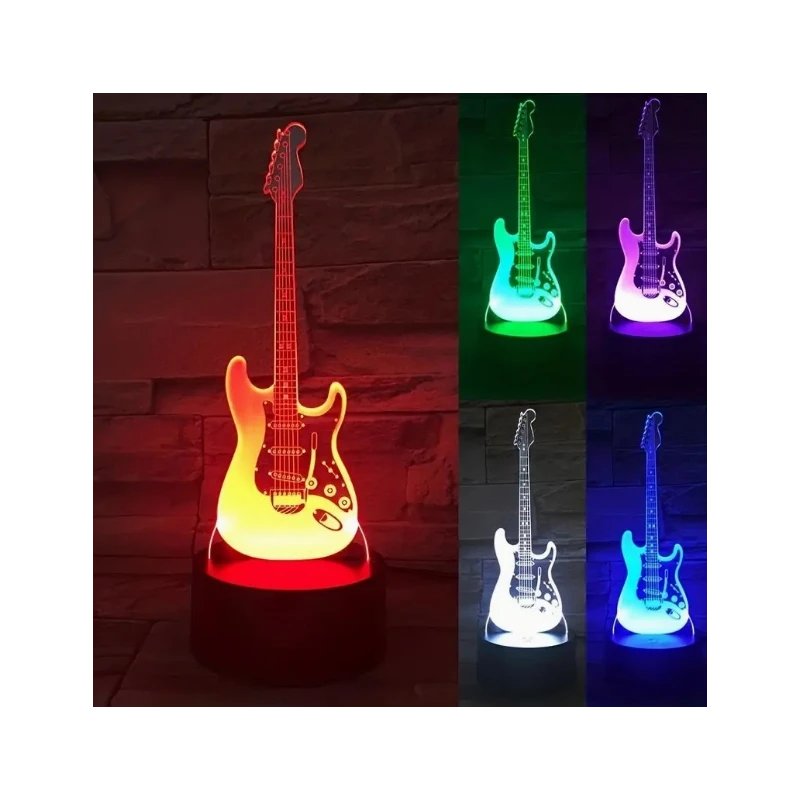 ROCK LED guitar Fender Stratocaster 3D lamp (7 colors adjustable) one-touch.