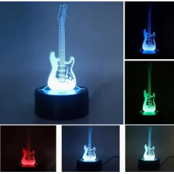 Guitare ROCK LED Fender Stratocaster Lampe 3D (7 couleurs réglables) one-touch.