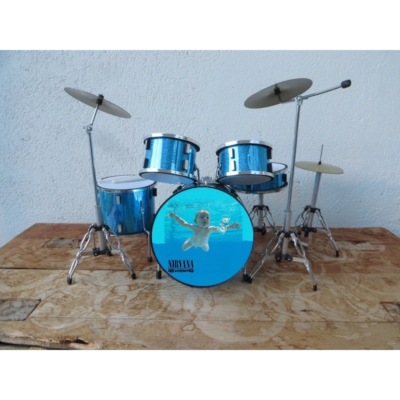 Schlagzeug von Nirvana NEUES Logo - Standardmodell blau