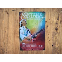 Metal wall sign SANTANA live from Mexico - mancave - metal plate