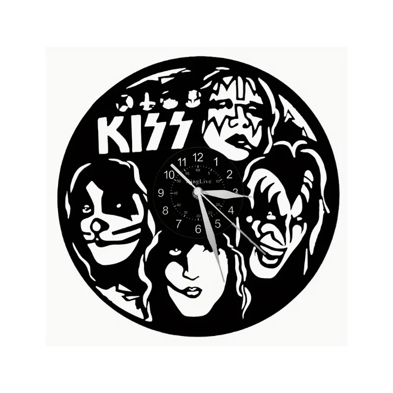 LP Vinyl Quartz wall clock KISS - Heads