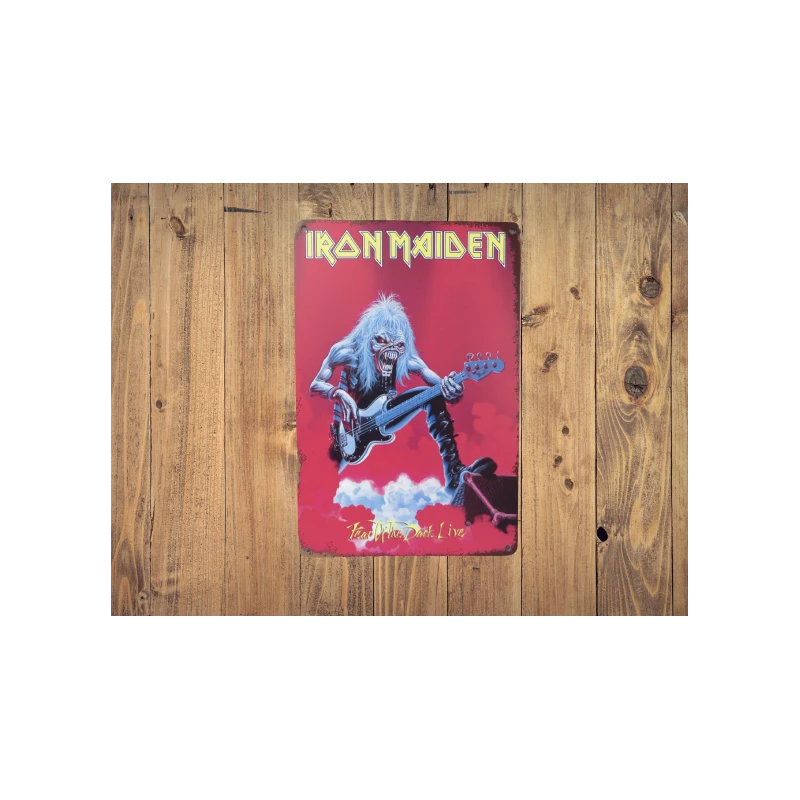 Wandschild IRON MAIDEN - Fear of the dark LIVE - Vintage Retro - Mancave - Wanddekoration - Werbeschild - Metallschild