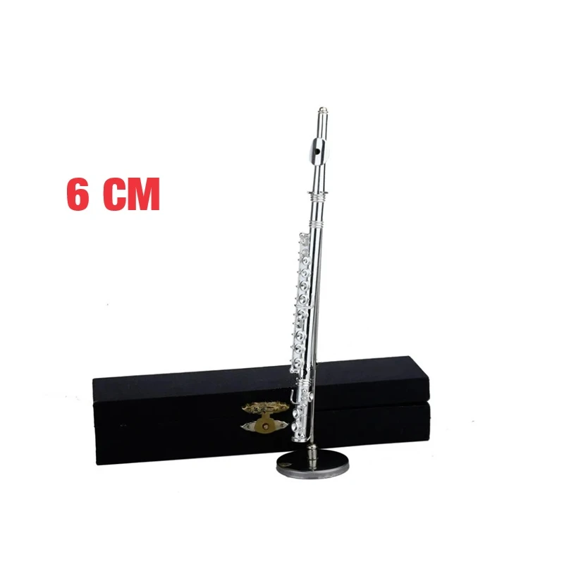 Miniature metal transverse flute with stand and case