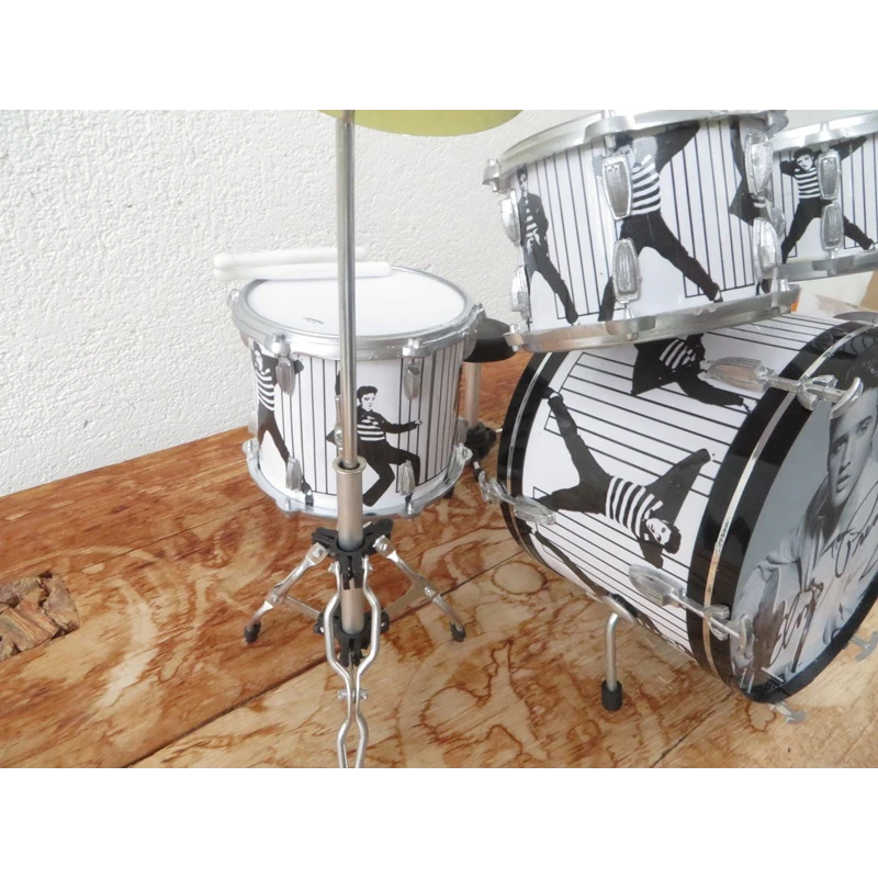 Miniatuur Muziekinstrument Drumstel Elvis Presley Tribute Elvis Presley Drumstel Mini