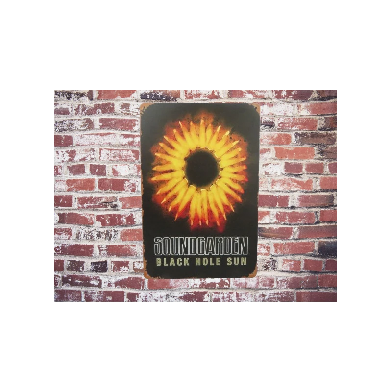 Enseigne murale SOUNDGARDEN "Black hole sun" - Vintage Retro - Mancave - Décoration murale - Enseigne publicitaire