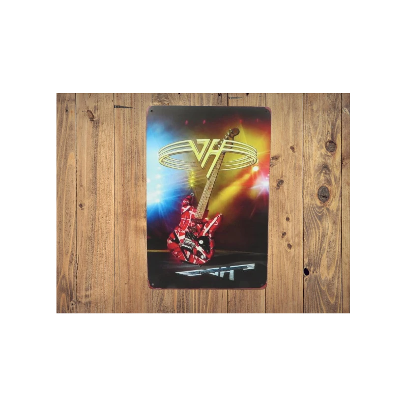 Wall sign VAN HALEN 'Eddie Guitar' - Vintage Retro - Mancave - Wall Decoration - Metal sign