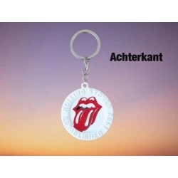 Porte-clés avec logo en relief en métal moulé sous pression, langue et lèvres des Rolling Stones