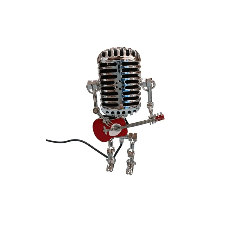 Microfoon Robot Lamp Vintage Metalen decoratie verlichting