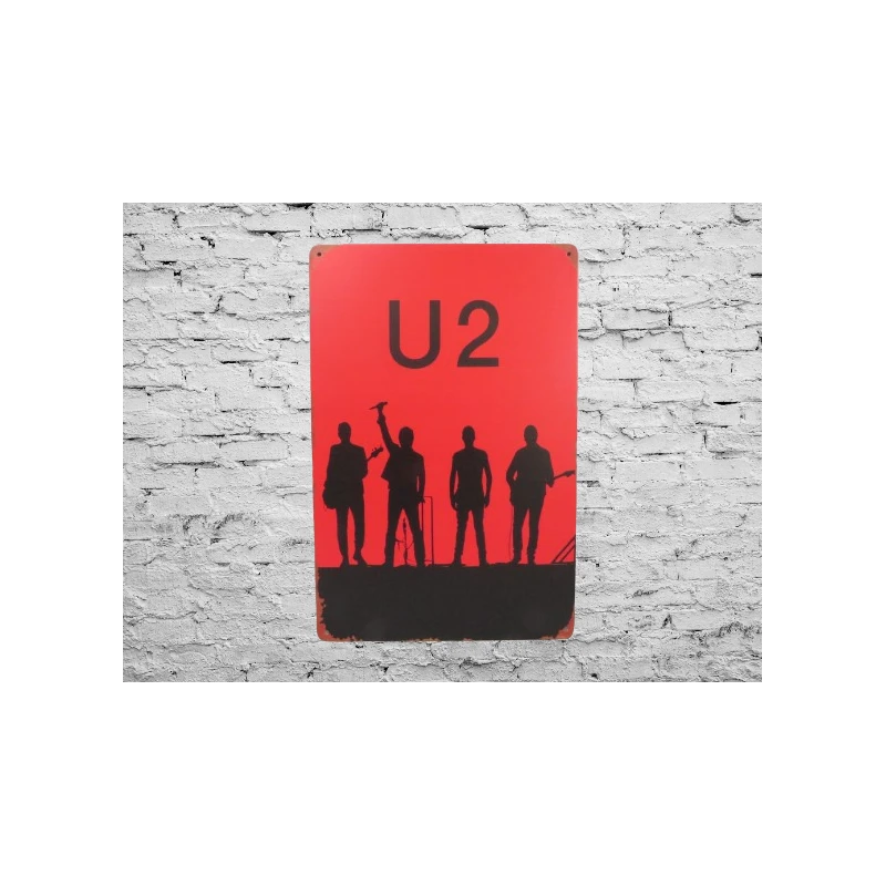 Wandschild U2 - Vintage Retro - Mancave - Wanddekoration - Werbeschild - Metallschild