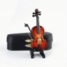 violon fait main (marron) avec archet, étui à violon et support environ 10 cm