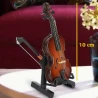 violon fait main (marron) avec archet, étui à violon et support environ 10 cm