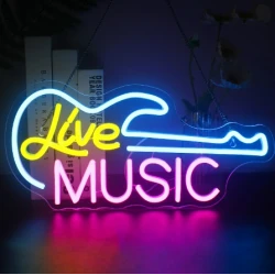 LED Neon Bord "LIVE MUSIC"...