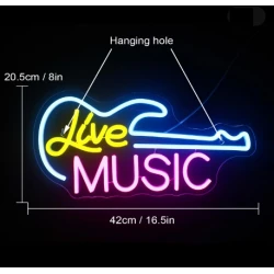 LED Neon Bord "LIVE MUSIC" Nachtverlichting / sfeerverlichting