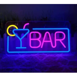 ENSEIGNE AU NÉON LED "BAR" ÉCLAIRAGE DE NUIT / ÉCLAIRAGE D'AMBIANCE