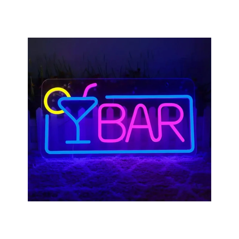 ENSEIGNE AU NÉON LED "BAR" ÉCLAIRAGE DE NUIT / ÉCLAIRAGE D'AMBIANCE