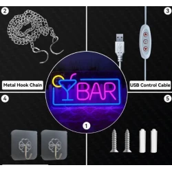 LED NEON SIGN "BAR" NIGHT LIGHTING / MOOD LIGHTING