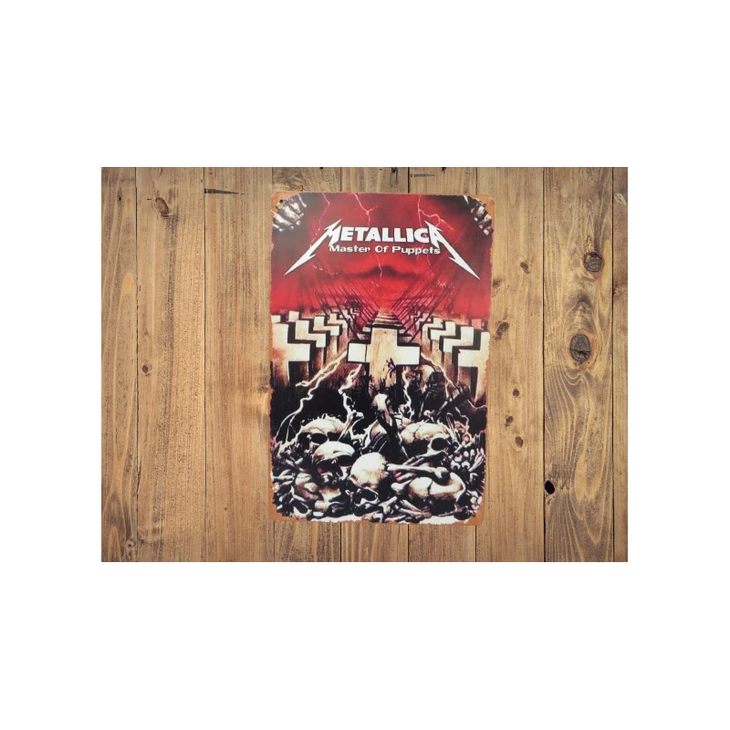 Enseigne murale METALLICA 'Master of Puppets' - Vintage Retro - Mancave - Décoration murale - Enseigne publicitaire