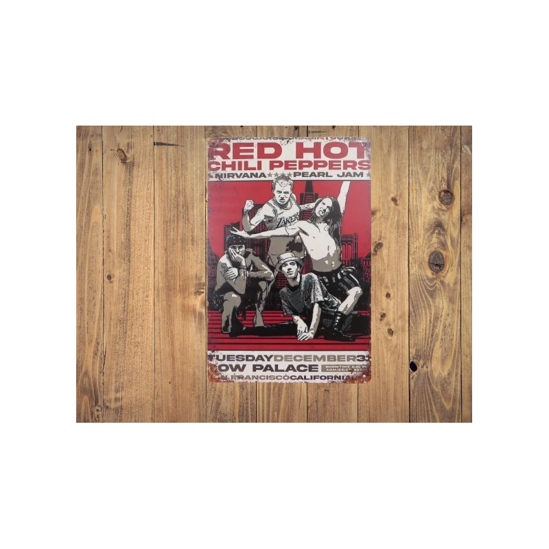 Wall sign Red Hot Chili Peppers  - Vintage Retro - Mancave - Wall Decoration - Advertising Sign