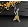 Ketting met gitaar (Epiphone Flying-V) hangertje zilverkleurig