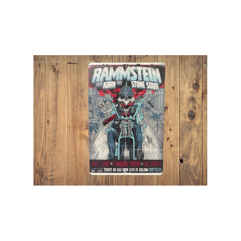 METAL WALL SIGN RAMMSTEIN - VINTAGE RETRO - MANCAVE -