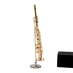 Metalen Sopraan Saxofoon Soprano Saxophone Sax met standaard en koffertje