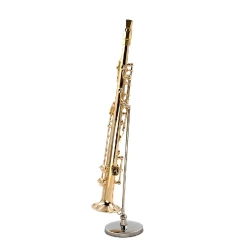 Metalen Sopraan Saxofoon Soprano Saxophone Sax met standaard en koffertje