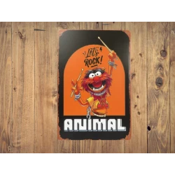 Wall Sign Metal Wall Sign "ANIMAL 'Let's Rock' - Muppets" - Mancave - Wall Decoration -