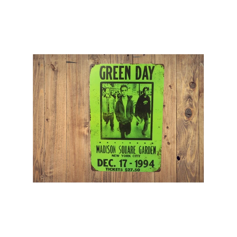 Wall sign GREENDAY - Vintage Retro - Mancave - Wall Decoration - Advertising Sign - Metal sign