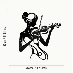 Metal Wall Sign Girl Playing Violin (Metal Wall Art)