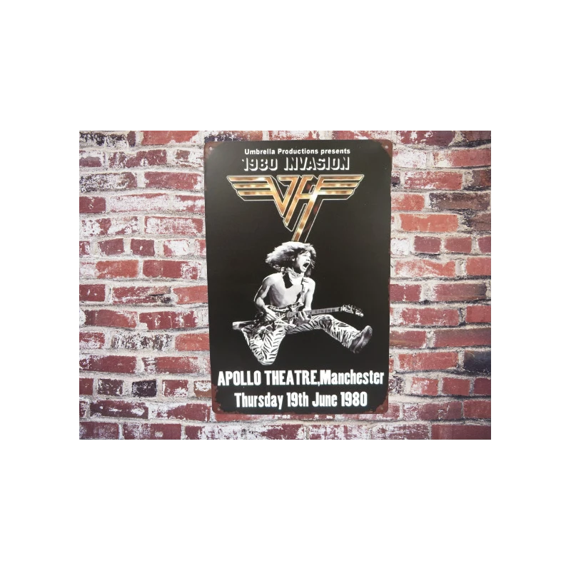 Enseigne murale VAN HALEN 1980 Edward van Halen Vintage Retro - Mancave - Décoration murale