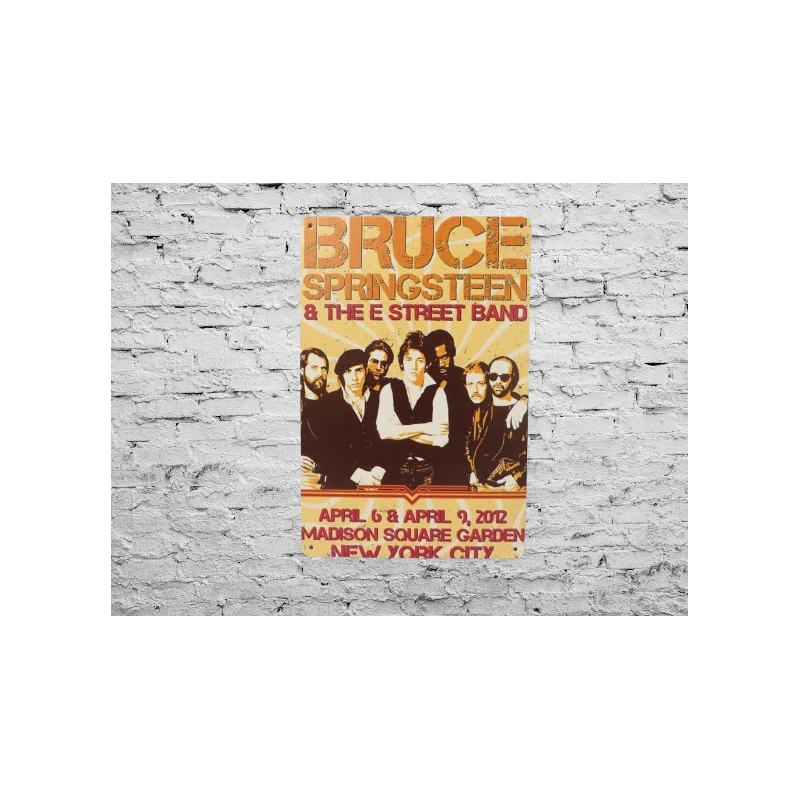 Wall sign Bruce Springsteen "New York 2012" - Vintage Retro - Mancave - Wall Decoration - Advertising Sign - Metal sign