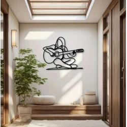 Metalen wandbord Gitarist (Metalen Wandkunst)