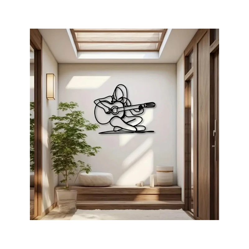 Metal Wall Sign guitar player (Metal Wall Art)